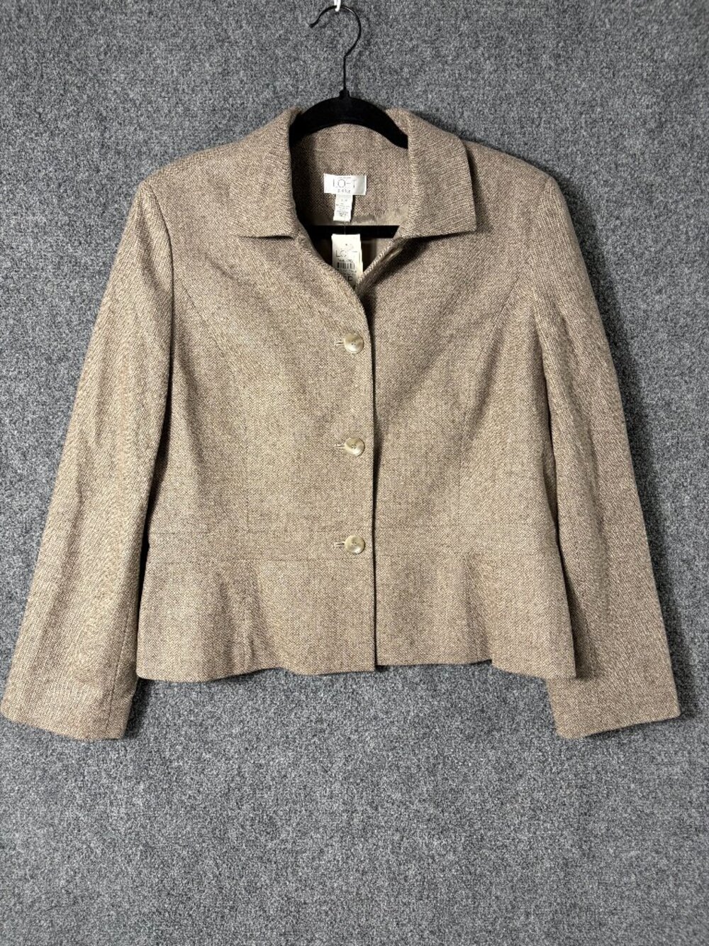 Women’s Loft Tweed Fitted Wool Blend Blazer, Academia Preppy Classic SZ, P16 NWT